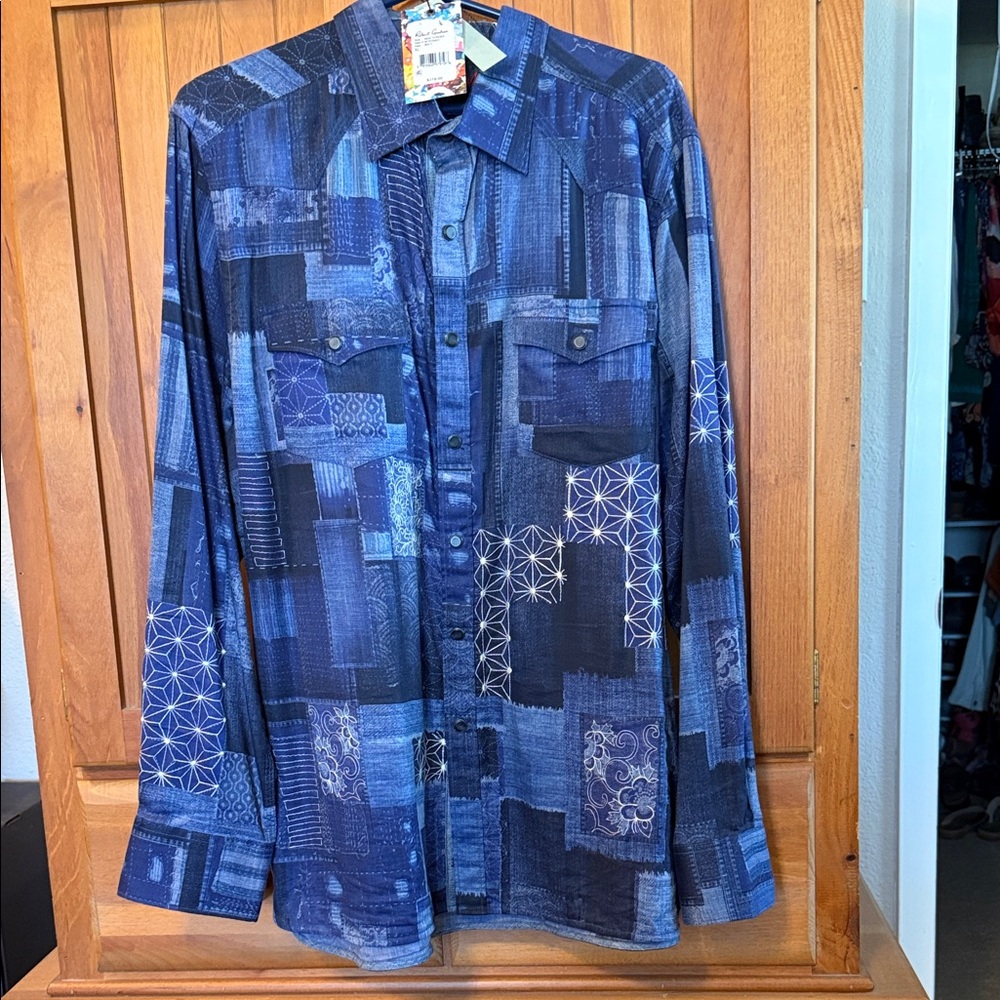 Robert Graham Rags to Riches Multicolor Denim Shirt